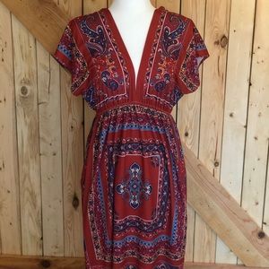 Forever 21 orange patterned dress